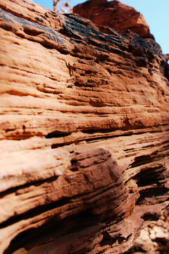 Abstract of red dirt cliff in the outback