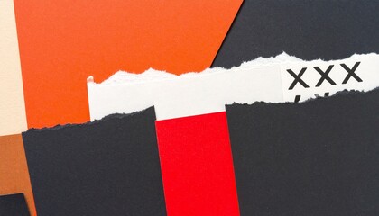 torn paper collage with space for text