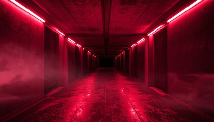 red tunnel with light
