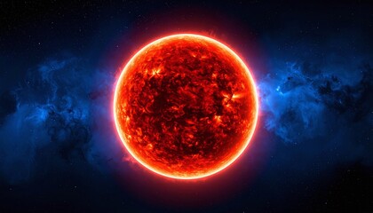 sun in space with geomagnetic explosion