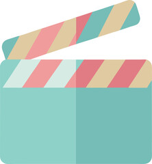 Obraz premium Soft Color Clapperboard – Simple Film Vector Graphic for Online Streaming or Production Tools