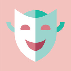 Soft Color Stage Masks – Simple Drama Vector Graphic for Performance, Festival, or Web Design
