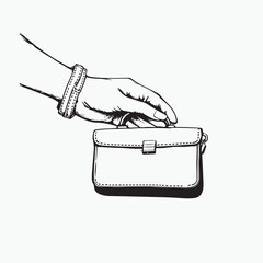 hand holding a suitcase