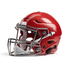 Fototapeta premium Red football helmet professional sports gear for protection and safety equipment for athletes game day