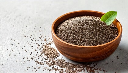 Chia, seeds, and superfood highlight this organic, nutritious bowl, captured on a bright, light surface, emphasizing texture, health, minimalism, and natural food aesthetics for a clean and wholesome 