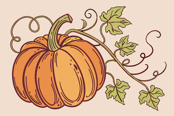 Watercolor Pumpkin Decor Clipart for Autumn Designs
