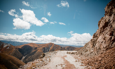 Rural road from Ganzi, Sichuan, China to Tibet