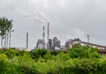 factory chimney in kohtlajarve, estonia