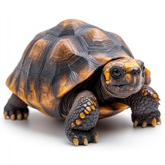 Obraz premium A reddish-brown turtle on a white background
