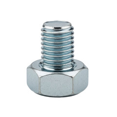 Detailed Close-Up Of Shiny Silver Metal Bolt With Hexagonal Head Isolated On Transparent Background
