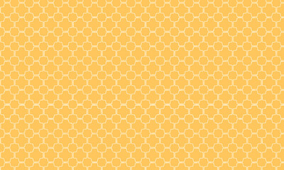 Yellow Geometric Octagon and Square Tile Pattern, Classic Seamless Vector Background