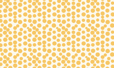 Abstract Yellow Dot Pattern, Random Polka Dots Texture, Playful Seamless Vector Background