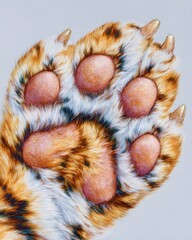 Close-up of tiger paw with sharp claws, detailed fur and stripes, symbol of strength, predator and wilderness, wildlife photography of fierce and rare jungle animal.