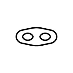Minimal European Mask Icon Close-Up
