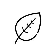 Outlined Central Vein Leaf: Nature Symbol