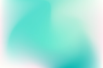 Pink, mint aquamarine color blurry wavy background with copy space. Aesthetic iridescent smooth gradient neon watercolor motion water backdrop. Fluid backdrop for presentation, poster, product display