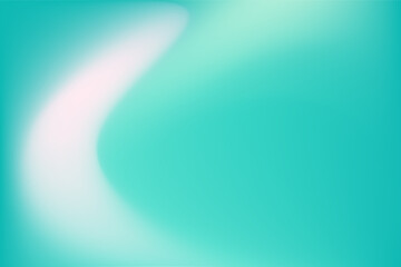 Pink, mint aquamarine color blurry wavy background with copy space. Aesthetic iridescent smooth gradient neon watercolor motion water backdrop. Fluid backdrop for presentation, poster, product display