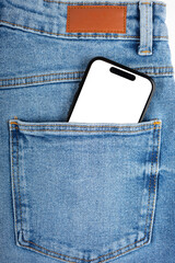 Mockup, template of modern smartphone with blank transparent, white screen with copy space,...
