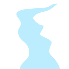 Illustration of a winding river flow