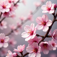 Obraz premium Delicate pastel pink blossoms, intricate floral pattern, spring flowers, soft