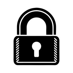 Black Padlock Icon: Security, Privacy, Protection Symbol