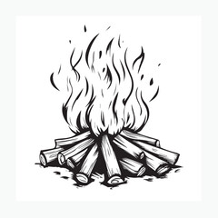 vector illustration of a burning fire