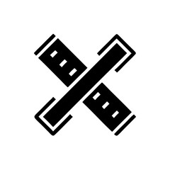 Crossed Measuring Tapes Icon: Construction, DIY, Measurement Symbol