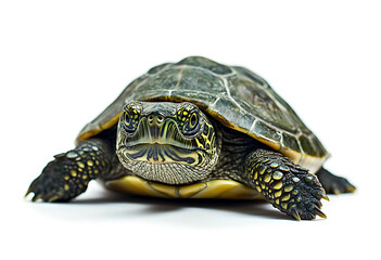 Obraz premium Close up of a detailed turtle with striking yellow markings on its face and shell