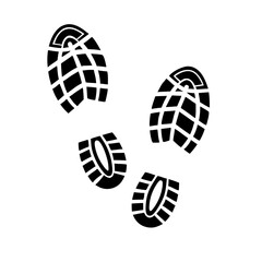 Black Boot Prints, Footprints, Walking Tracks Graphic