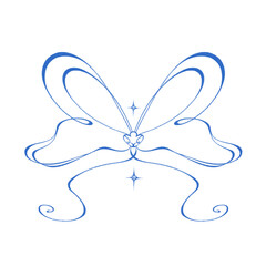Illustrating a sparkling blue butterfly in line art on a white background evokes a serene sense of freedom, lightness, and calm, ideal for peaceful, minimalistic, and nature-inspired creative designs.