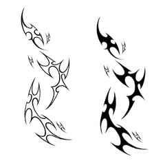 Designing a bold black cyberpunk line tattoo on a white background reflects a fusion of futuristic edge and minimalism—perfect for modern body art, tech-inspired design, and alternative fashion.