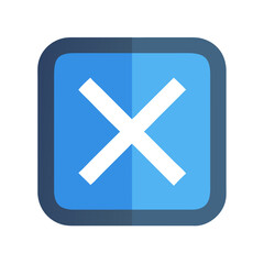 Obraz premium Modern Flat Design Cross Sign Icon with Rounded Square Shape