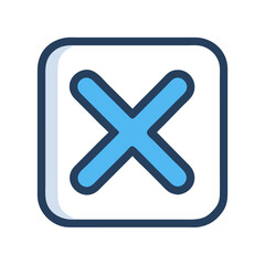 Fototapeta premium Simple Filled Line Square Cross Mark Sign Shape Icon Design