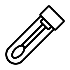 Swab Test Vector Line Icon Design