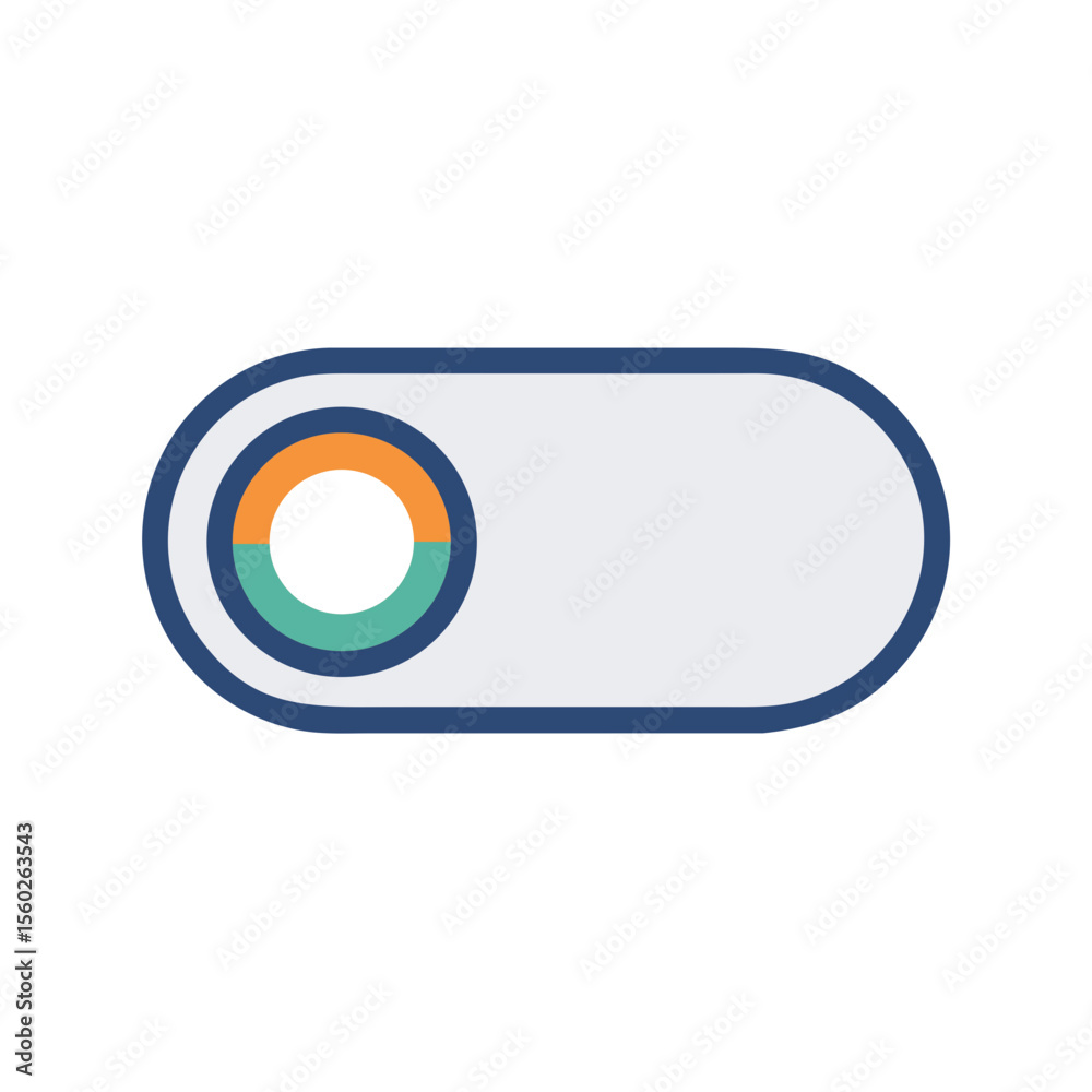 Poster modern line style toggle switch with circular graphic control element