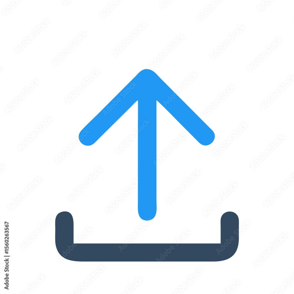 Poster simple rounded upload arrow sign interface element icon