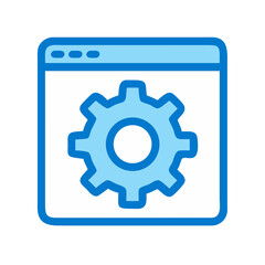 Obraz premium Outline Modern Gear on Website Window Setting Configuration Icon