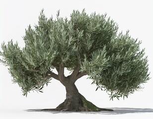 olea europaea evergreen olive tree in isolated 3d rendering