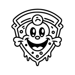 Cute Cartoon Pizza Slice Character Design