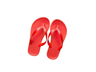 A pair of red flip flops isolated on transparent background