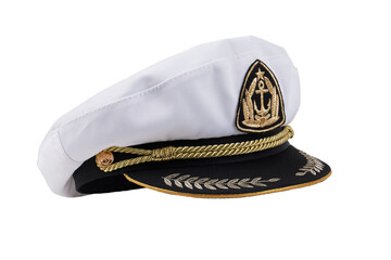 Naval cap on white background.