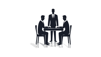 Businessman Silhouette Vector Set — Professional Corporate Icons in Suits, Poses with Briefcases, Phones, and Laptops for Office, Branding, and Presentation Use