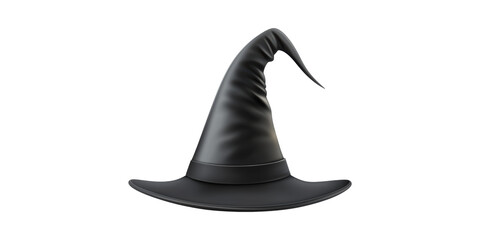 Black Witch Hat. Symbol Of Magic, Halloween, And Fantasy Themes Isolated On Transparent Background