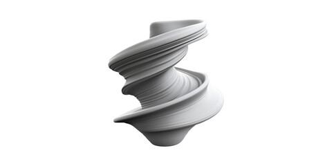 Abstract Twisting Sculpture In. Modern Art And Design Inspiration Isolated On Transparent Background
