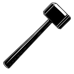 Black and White illustration of a Rubber Mallet