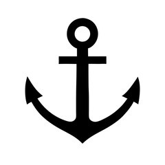 Black Anchor Icon, Nautical Symbol, Maritime Graphic
