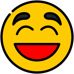 happy filled line icon