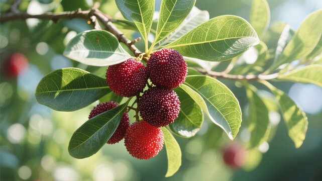 Freshly Picked Yangmei: A Vivid Tapestry of Flavor and Beauty - Explore the Allure of Ripe, Juicy Yangmei Straight from the Orchard, Capturing the Essence of Summer Delights, Culinary Creations