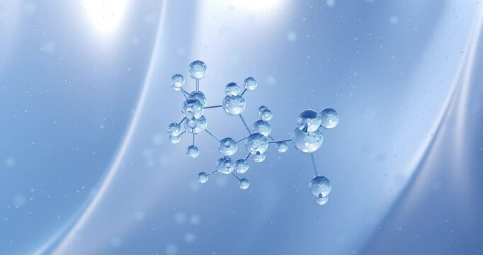 Valiltramiprosate rotating molecular structure, 3d model of prodrug of tramiprosate
