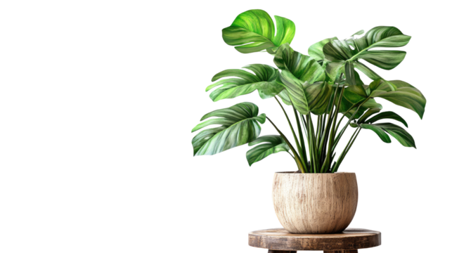 Potted green plants, including flowers, herbs, and succulents, bring nature and fresh decoration to any home on white background.